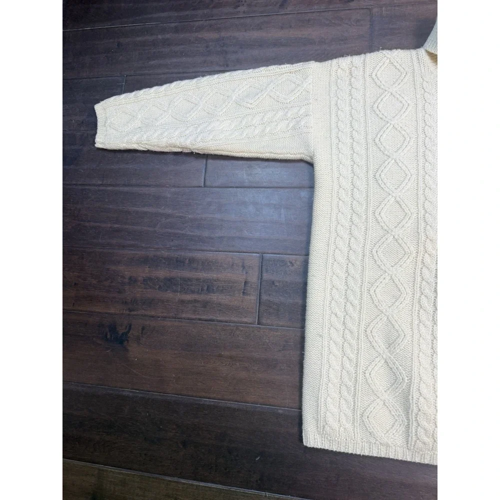 Vintage 80's Charter Club Sweater Wool Cable‎ Knit Fisherman | Cream | Medium